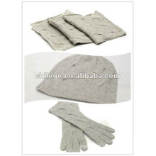 Christmas knitting cashmere hats,scarves & gloves sets